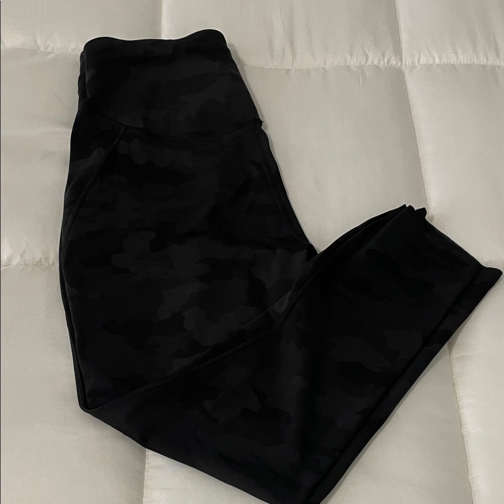 Lulu Black Camouflage Leggings